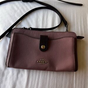 Leather Purple Coach Crossbody bag with wallet